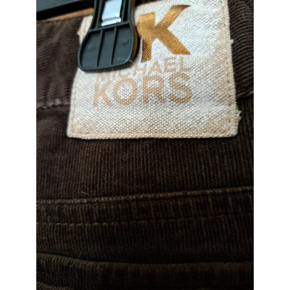 Michael Kors Women's Brown Stretch Cotton/Elastan Corduroy Pants Trousers 4 New